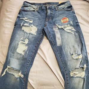 Aeropostale Slim Straight Leg Distressed Jeans
